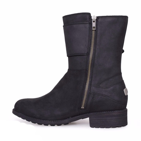 Nib Ugg Wilcox Leather Moto Boots Women 